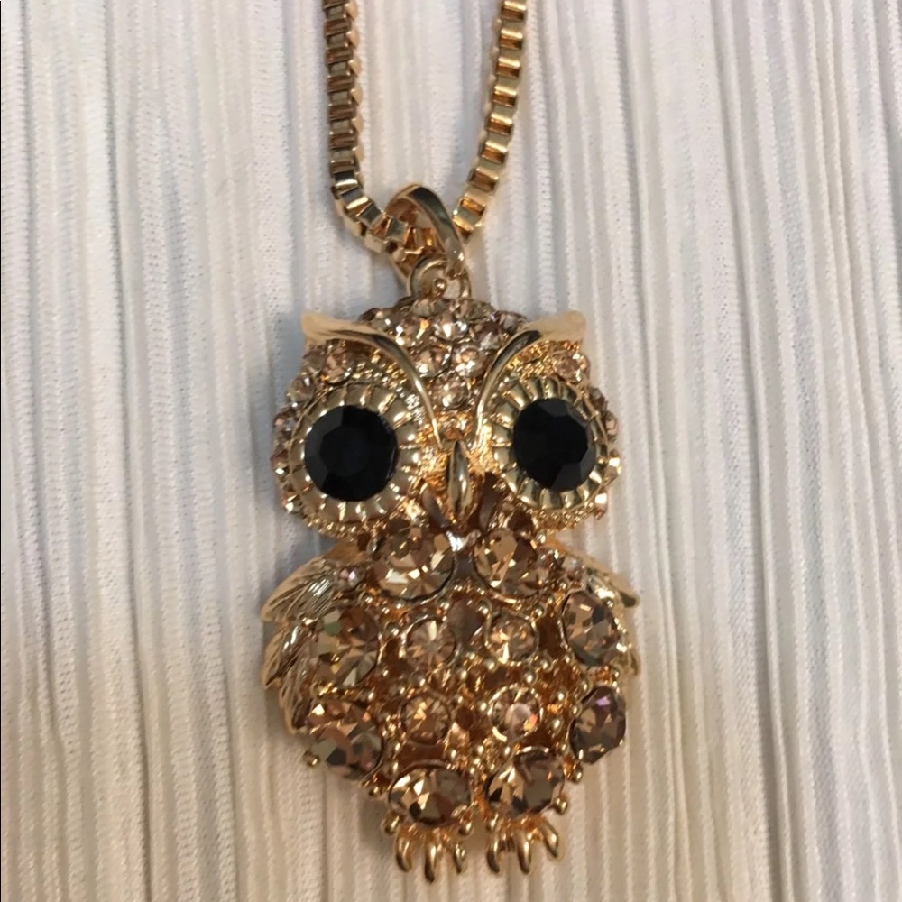 New owl long necklace